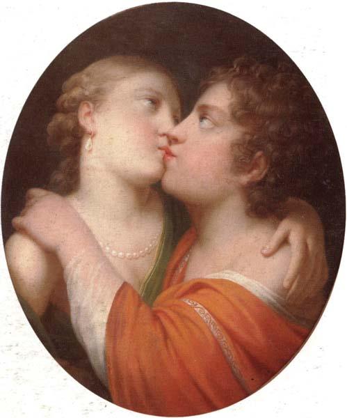 unknow artist Two lovers embracing oil painting image